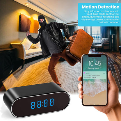 Zingle Spy Clock Camera 1080P WiFi Hidden Camera Wireless Mini Home Security Camera